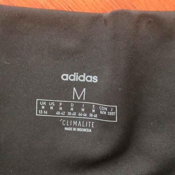 Adidas Climalite Size  M Black 12” Rise Leggings yoga pants - Picture 6 of 15